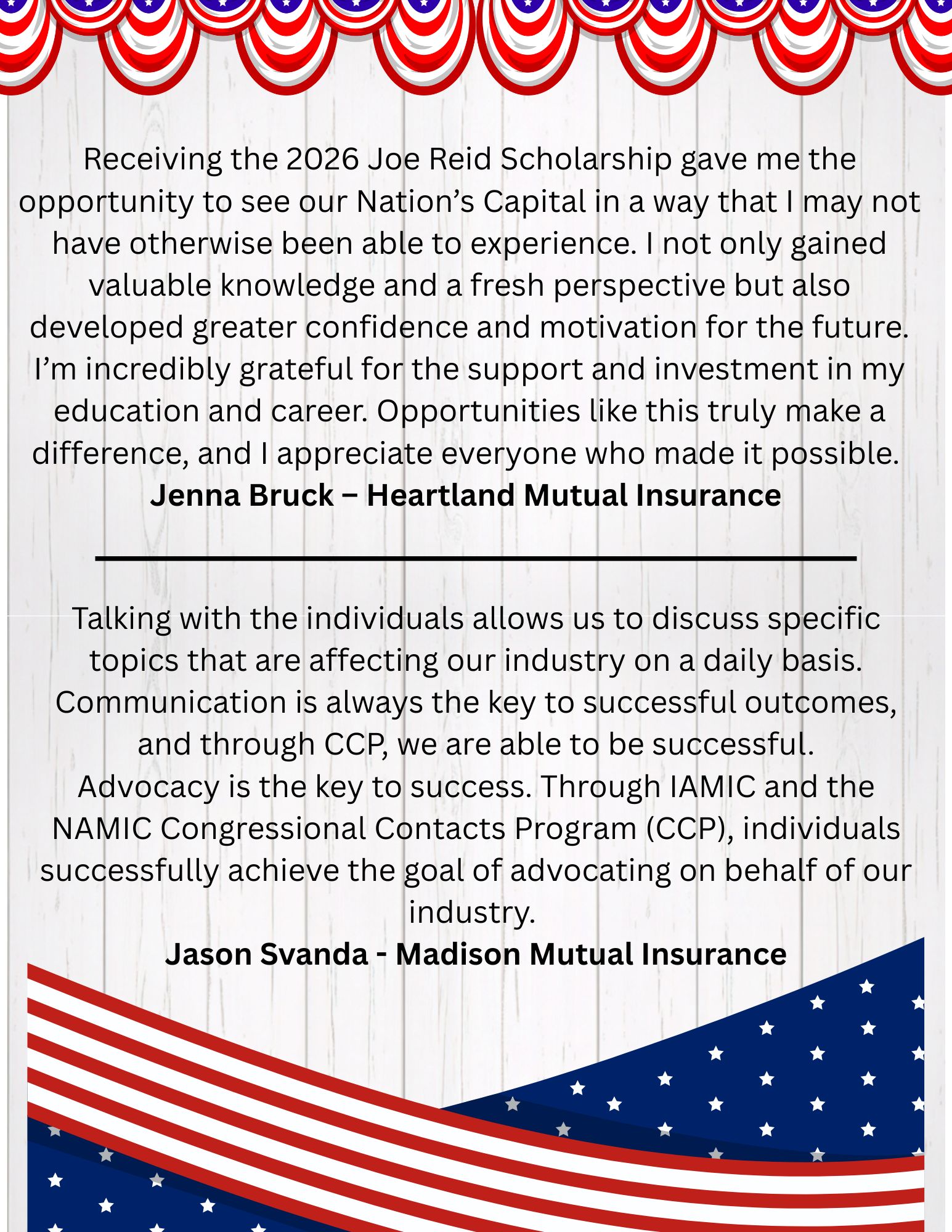 2026 Joe Reid Scholarship Winners
